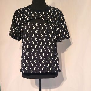 Hot Topic Moon and Stars Top Size XL